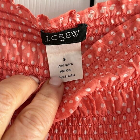 J. Crew Factory Women’s Orange with White Polka Dots Sundress - Picture 4 of 5